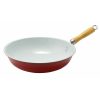 Wok 30cm kerámia bevonatos PIROS