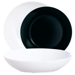 Étkészlet LUMINARC APY 18db fekete-fehér