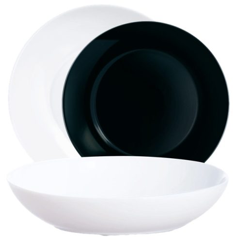 Étkészlet LUMINARC APY 18db fekete-fehér